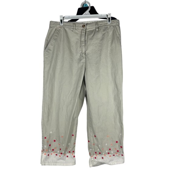 Christopher & Banks Women's Embroidered Floral Pants Size 12 - Picture 1 of 7